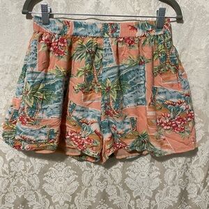 Tropical vacation retro print shorts